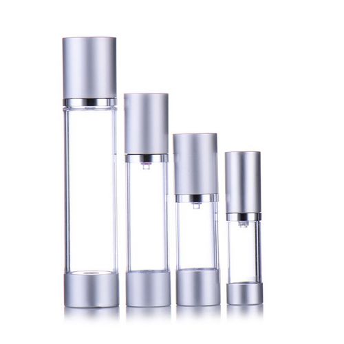 Frascos Airless, con Tapa y Base en Color Plata