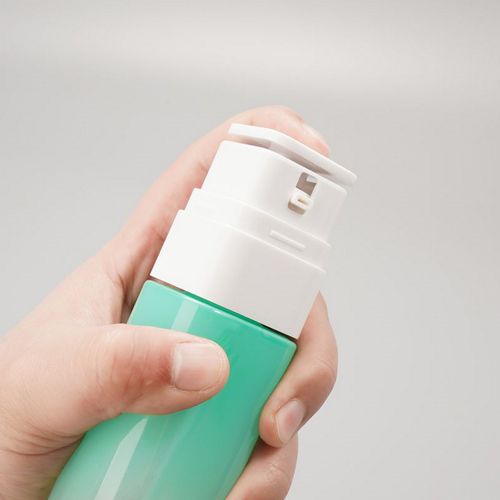 Frasco cuadrado airless de vidrio con dosificador